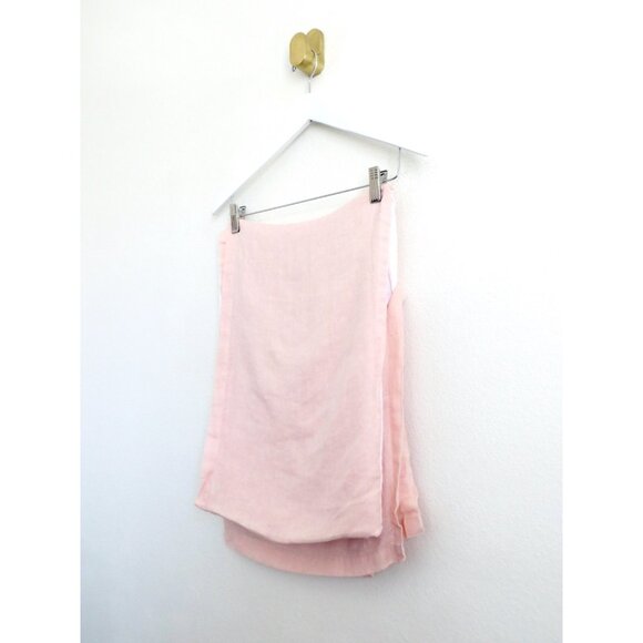 Crate and Barrel Kids Baby Crib Skirt 100% Linen Pink - Picture 3 of 7